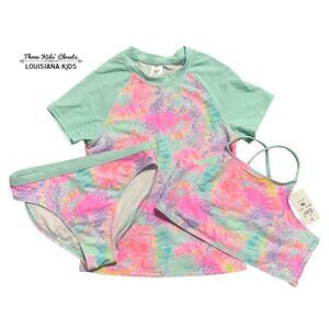 Angel Beach Sz 16 Tie-Dye Swim Bathing Suit Set